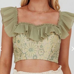 2/$20 NWT olive frill top from Selfie Leslie